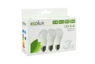 ECOLUX LED žárovka 3-pack, klasický tvar, 12W, E27, 3000K, 270°, 980lm, 3ks v balení