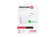 Síťový adaptér 4x USB 4A 20W bílý