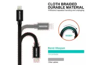 Datový kabel textile USB-C / lightning PD 1,2 m