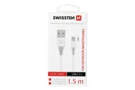 Datový kabel Swissten USB / USB-C 3,1 bílý 1,5 m (9mm)