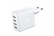 Síťový adaptér 4x USB 4A 20W bílý