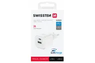 Mini adaptér GaN 230V 20W POWER DELIVERY 1xUSB-C + 1xUSB QC 18W BÍLÁ