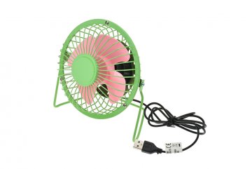 Mini ventilátor USB, 15 cm, zelený