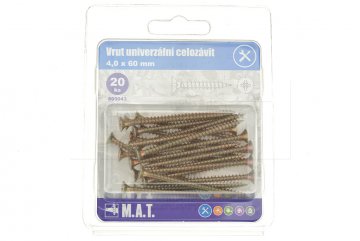 Vrut univerzální celozávit M.A.T. 4.0x60mm - 20ks