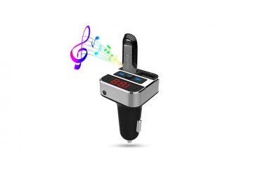 FM transmitter s bluetooth připojením do auta, 2x USB + handsfree