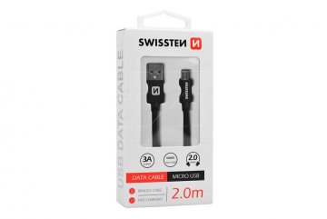 SWISSTEN Datový kabel Textile microUSB 2,0 m