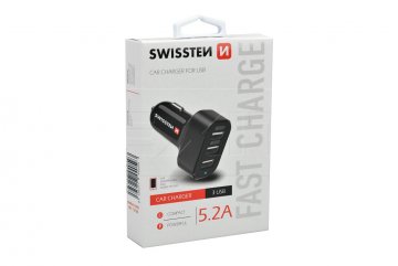 Nabíječka mobilů do auta SWISSTEN 5.2A 3USB