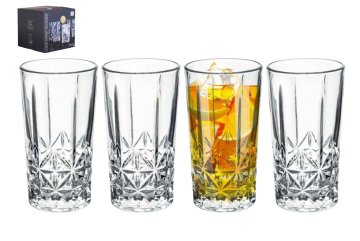 Sklenice longdrink sada 4 ks 260ml - Stylový set sklenic pro servírování alko i nealko nápojů