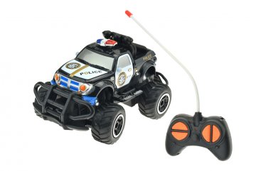 Auto policejní 14 cm, RC - Černé 111271