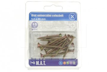 Vrut univerzální celozávit M.A.T. 5.0x45mm - 15ks