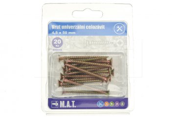 Vrut univerzální celozávit M.A.T. 4.5x50mm - 20ks