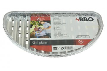 Grilovací hliníkové tácky BBQ - Set 4ks (32x19x1.8cm)