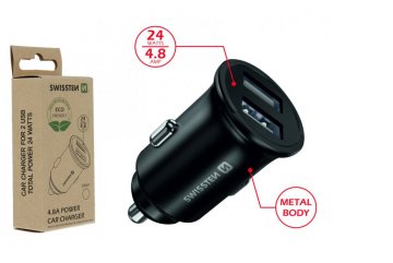 CL adaptér 2x USB 4,8 A metal (ECO BALENÍ)