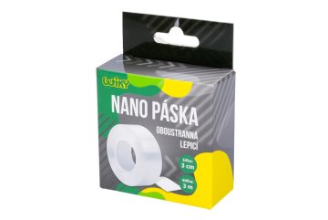 NanoGrip - Průhledná a znovupoužitelná oboustranná lepící páska