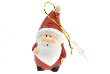 Figurka na stromeček z pálené hlíny - Santa (8cm)