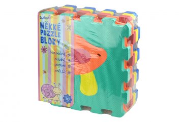 Měkké puzzle bloky (32cm) s rostlinami - Set 10ks