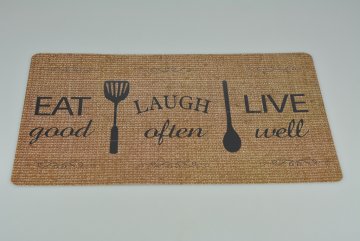 Vinylové prostírání (43.5x28.5cm) - EAT, LAUGH, LIVE - Černý nápis