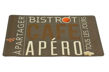 Vinylové prostírání (43.5x28.5cm) - CAFE APÉRO - Hnědé