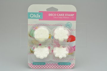 Set 4ks cukrářských razítek na marcipán (4cm) QLUX - Bílý