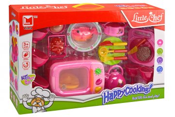 Dětský set do kuchyňky LITTLE CHEF (NO.2355) s mikrovlnkou na baterie (17.5cm)