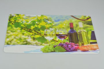 Vinylové prostírání (43.5x28.5cm) - Sklenice s vínem, lahve a hrozny