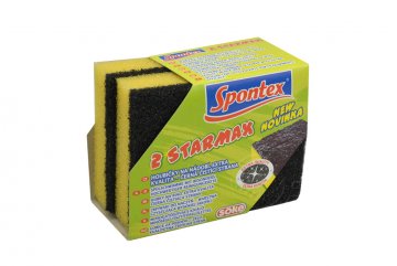 Houbičky na nádobí SPONTEX s extra kvalitní čistící černou stranou - Set 2ks (10x7,5x2,5cm)