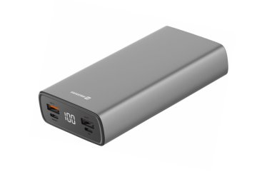 Hliníková powerbanka 20 000 mAh, 20 W, PD & QC, šedá