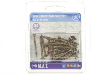 Vrut univerzální celozávit M.A.T. 4.0x40mm - 25ks