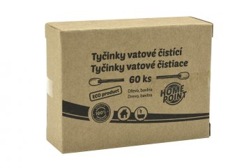 Vatové tyčinky ECO na čištění uší HOME POINT - 60ks