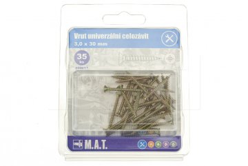 Vrut univerzální celozávit M.A.T. 3.0x30mm - 35ks