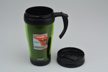 Plastový termohrnek BANQUET 400ml (17cm) - Zelený