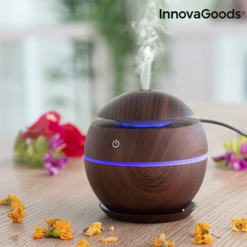 Zvlhčovač vzduchu Mini Aroma Diffuser Dark Walnut InnovaGoods