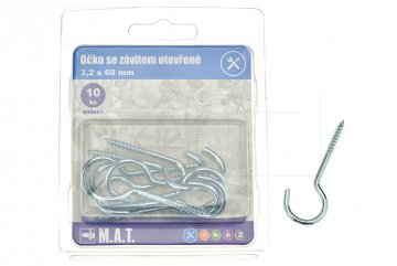 Očko se závitem otevřené M.A.T. 3.2x60mm - 10ks