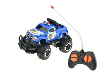 Auto policejní 14 cm, RC - Modré 111271